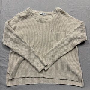 Madewell Cream Ribbed Crew Neck Sweater